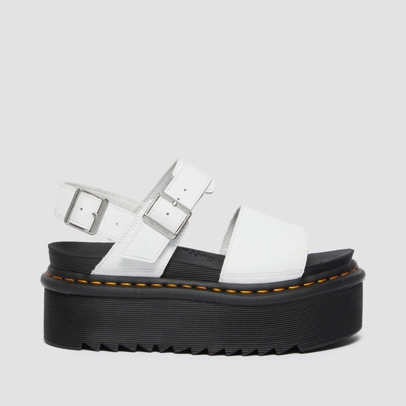 [BNIB] Dr Martens Voss Quad Leather Strap Platform Sandals White - US 8 (EU 39) - Picture 11 of 14